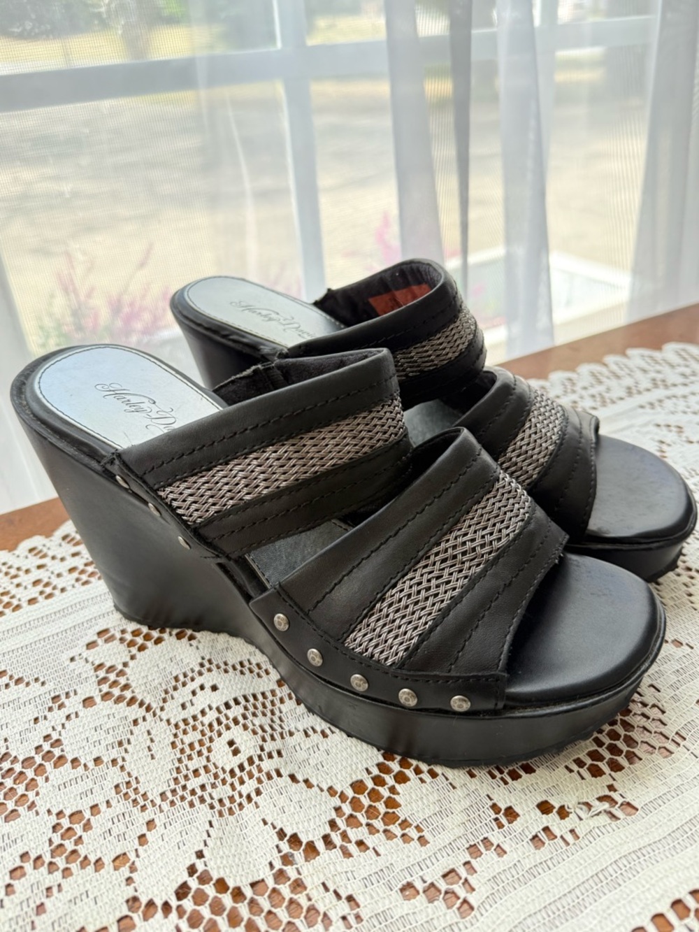 Harley-Davidson Darianna Leather
Wedge Sandals 8